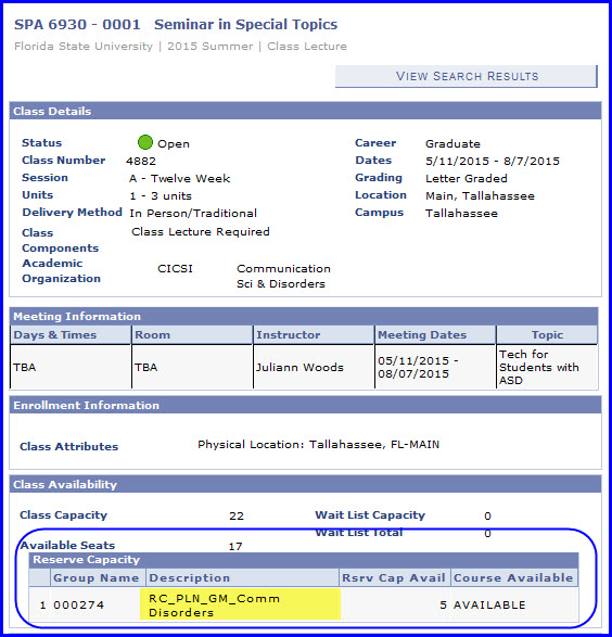 Reserve Cap Group Descripition