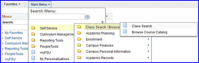 Class Search Navigation