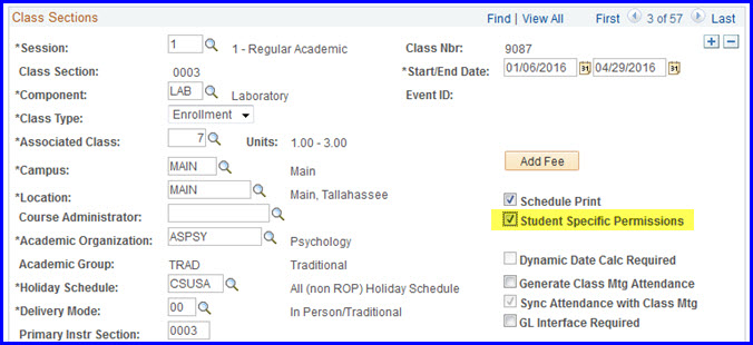 Student Specific Permissions