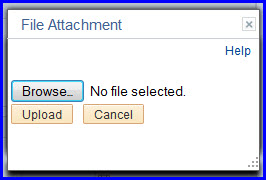 File Attachment Upload dialog box