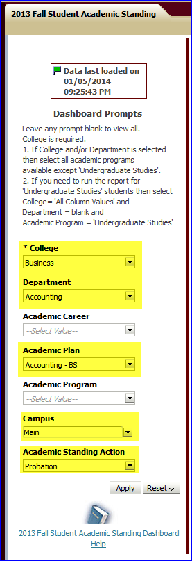 Accounting BS dashboard screen shot