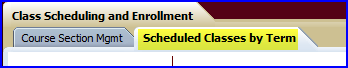Schedule Classes by Term tab screen shot