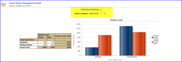 Sction Count column data view screen shot