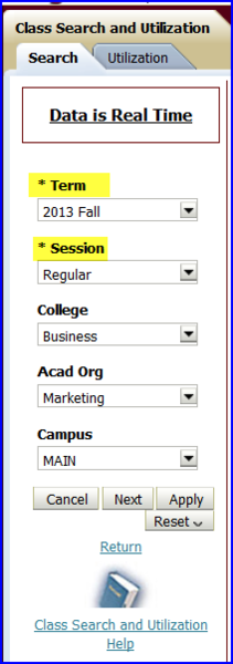 Search tab using Business, Marketing, and Main screen shot