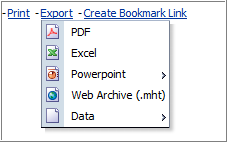 Export link screen shot