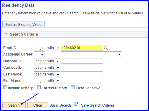 Residency Data Search