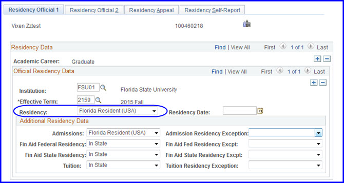 Residency = Florida Resident
